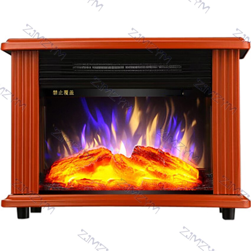 1800W Vertical Home Retro Electric Heater Simulation Flame Type Heaters Office Electric Heaters 3D Electric Fireplace 220V: orange