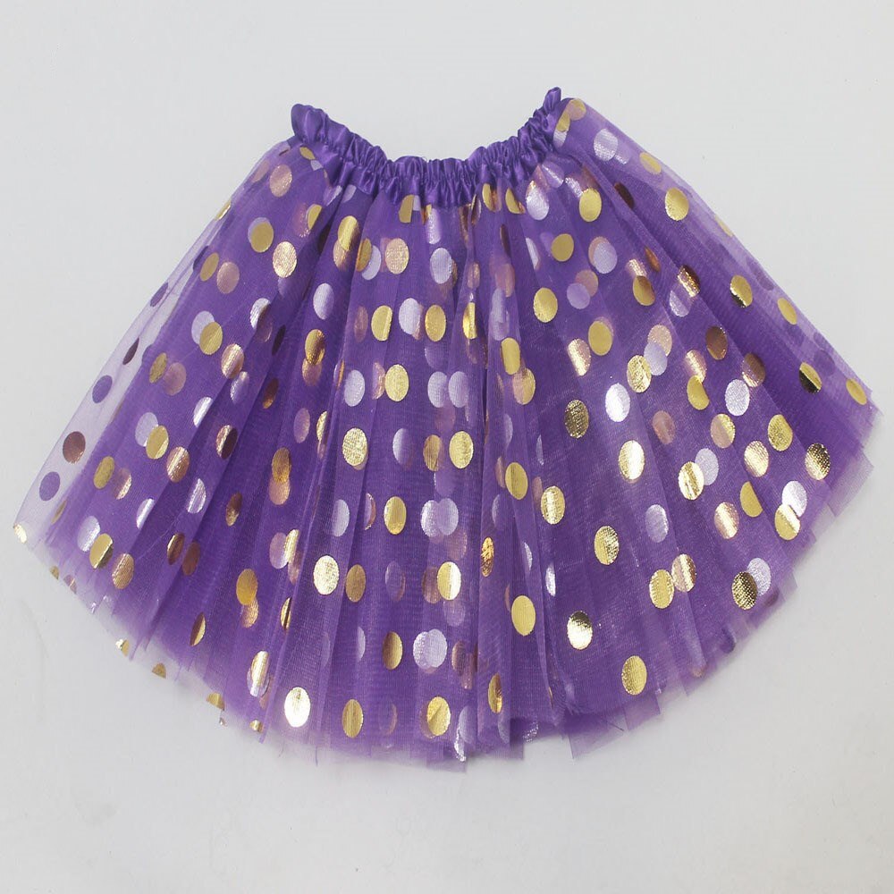 Jupe tutu noire à pois et paillettes pour fille, 10 couleurs 8 pour bébé fille de 1 , 2 3 4 , 5 6 7 ans, vêtements pour enfants: Violet / 3-8t
