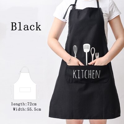 Delantales sin mangas de algodón para barbacoa en 3 colores, cocina doméstica, ropa de algodón limpia para hombres y mujeres, monos de corsé para adultos: Black