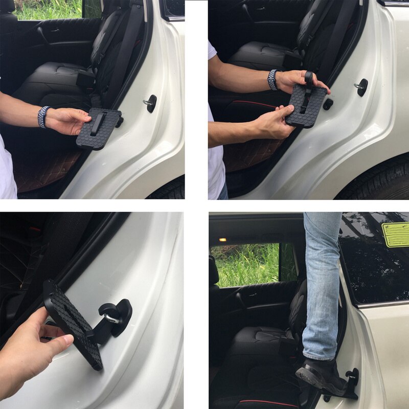 U-formet krok sammenleggbar pedal bil topp pedal bil sammenleggbar trinnstige hjelpepedal bil takpedal med sikkerhetshammer