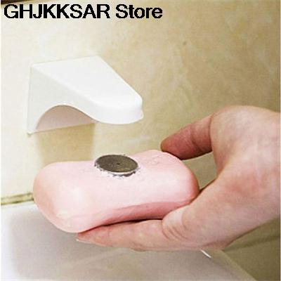 1PC Magnetic Soap Holder Elegent Tool Free Rustproof Sponge Holder Dish Holder Soap Dish for Bathroom Lavatory Home