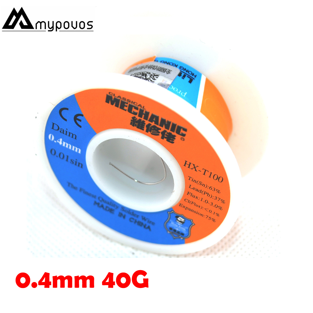 Rollo de colofonia de estaño para soldadura, Rollo mecánico de hilo de soldadura de bajo punto de fusión, 0,2/0,3/0,4/0,5mm 40G-55G 0,6