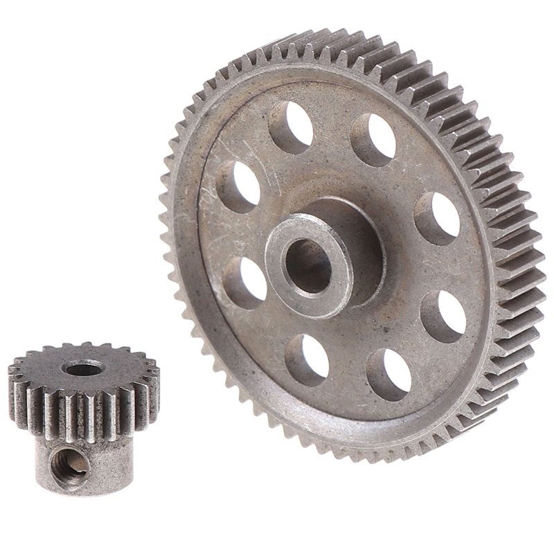 2Pcs (21T + 64T) 11184 & 11181 Differential Metal Main Gear 64T Motor Gear 21T Cap Omtrek 1/10 94170 Auto