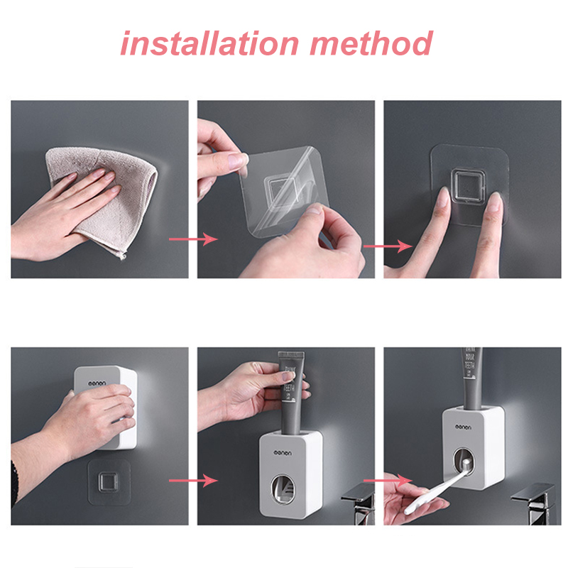 Wall Mounted Automatic Toothpaste Dispenser Stand Home Dust-proof Toothpaste Squeezers Lazy Bathroom Accessories Set