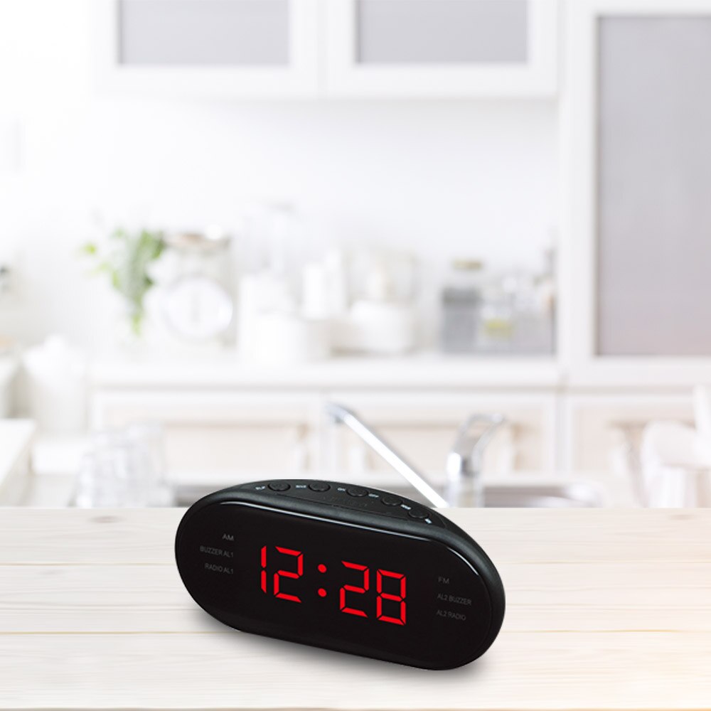 Réveil électronique LED AC v/ 50hz AM/FM, Radio numérique de bureau, prise ue, fournitures de bureau pour la maison, , 220