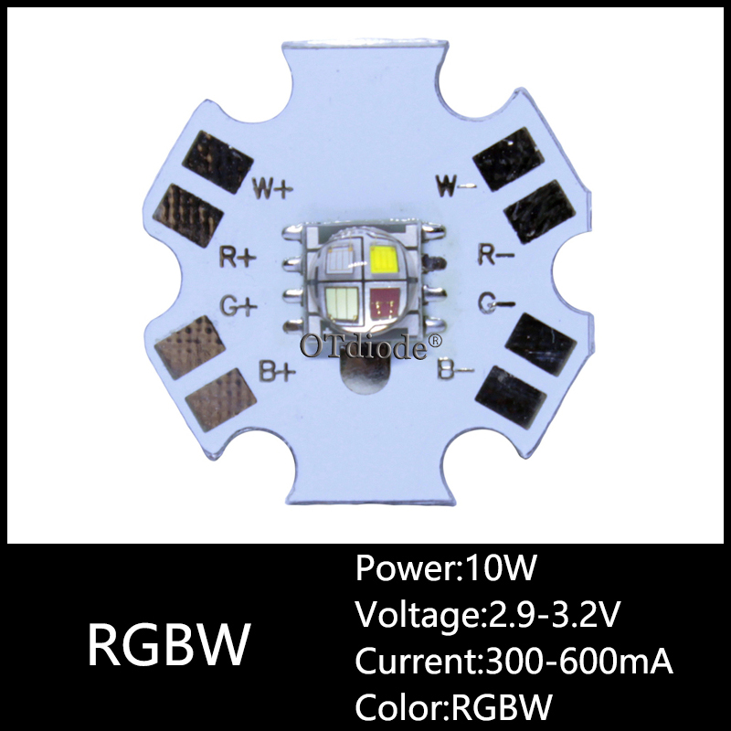 10 stk 3w 5w 10w cree xml xpe xpg xte ledet varm whtie, hvid rgb high power led chip  on 20mm pcb: Rgbw / Rgbw