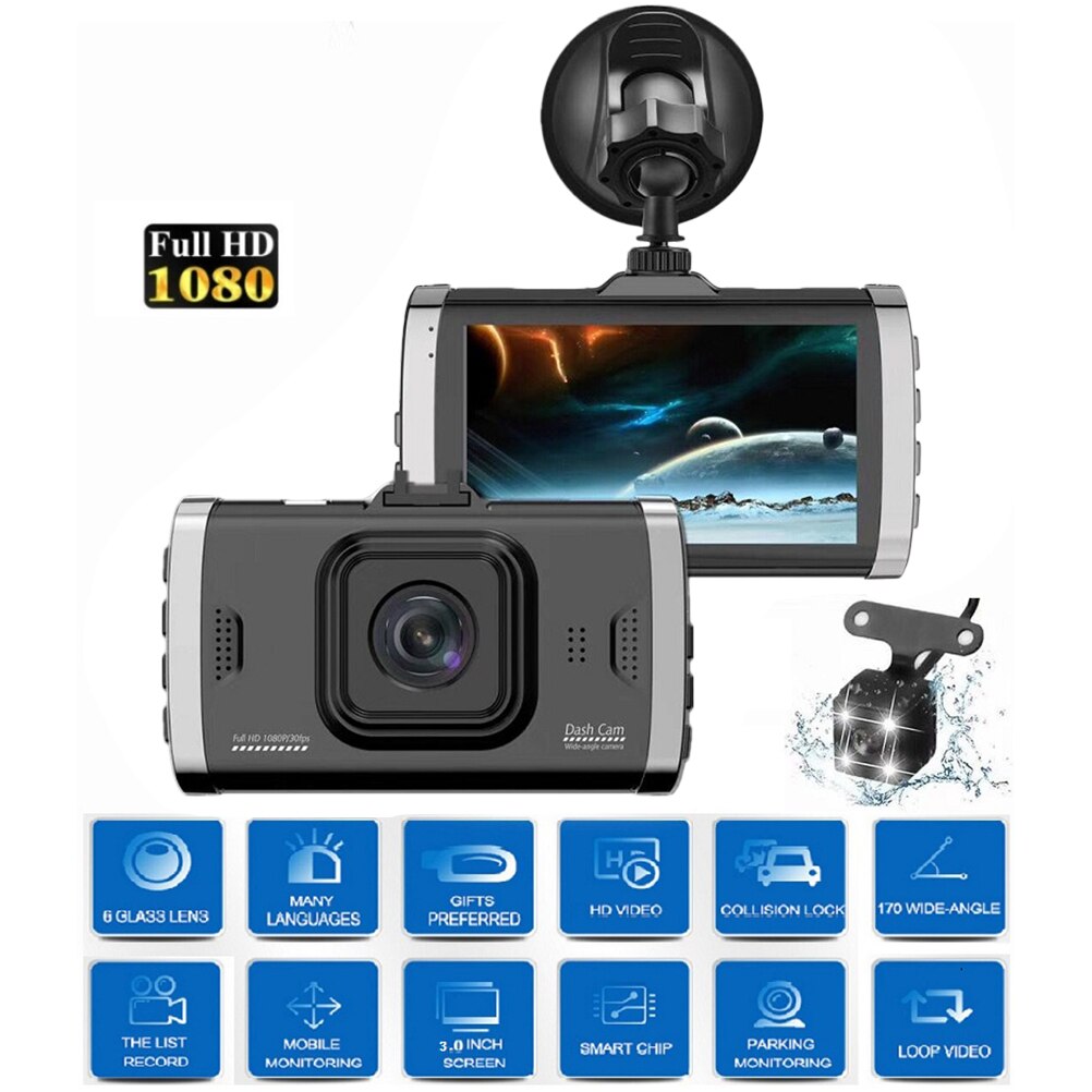 Car Recorder Practical Durable Dual Lens Car DVR C... – Grandado