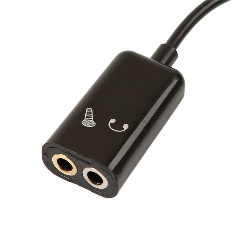 3.5 Mm Stereo Audio Splitter Male Naar Hoofdtelefoon + Microfoon Adapter Koppels Turn Kabelboom Connector