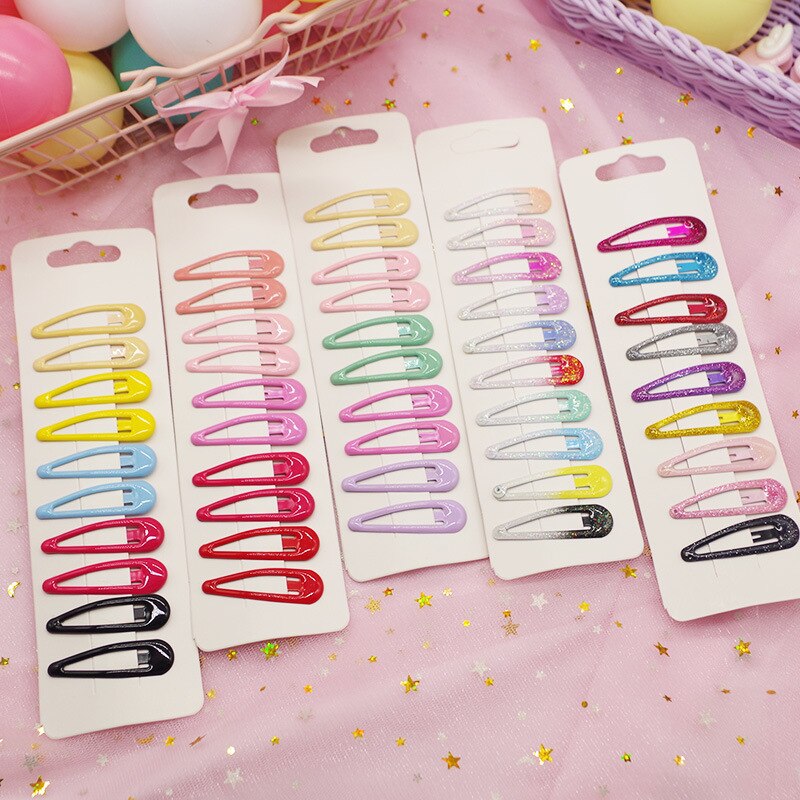 20 stk baby hårspænder til hårstyling tilbehør piger snap klip glitter stifter bb hårnål farve hårspænder til børn børn 5cm