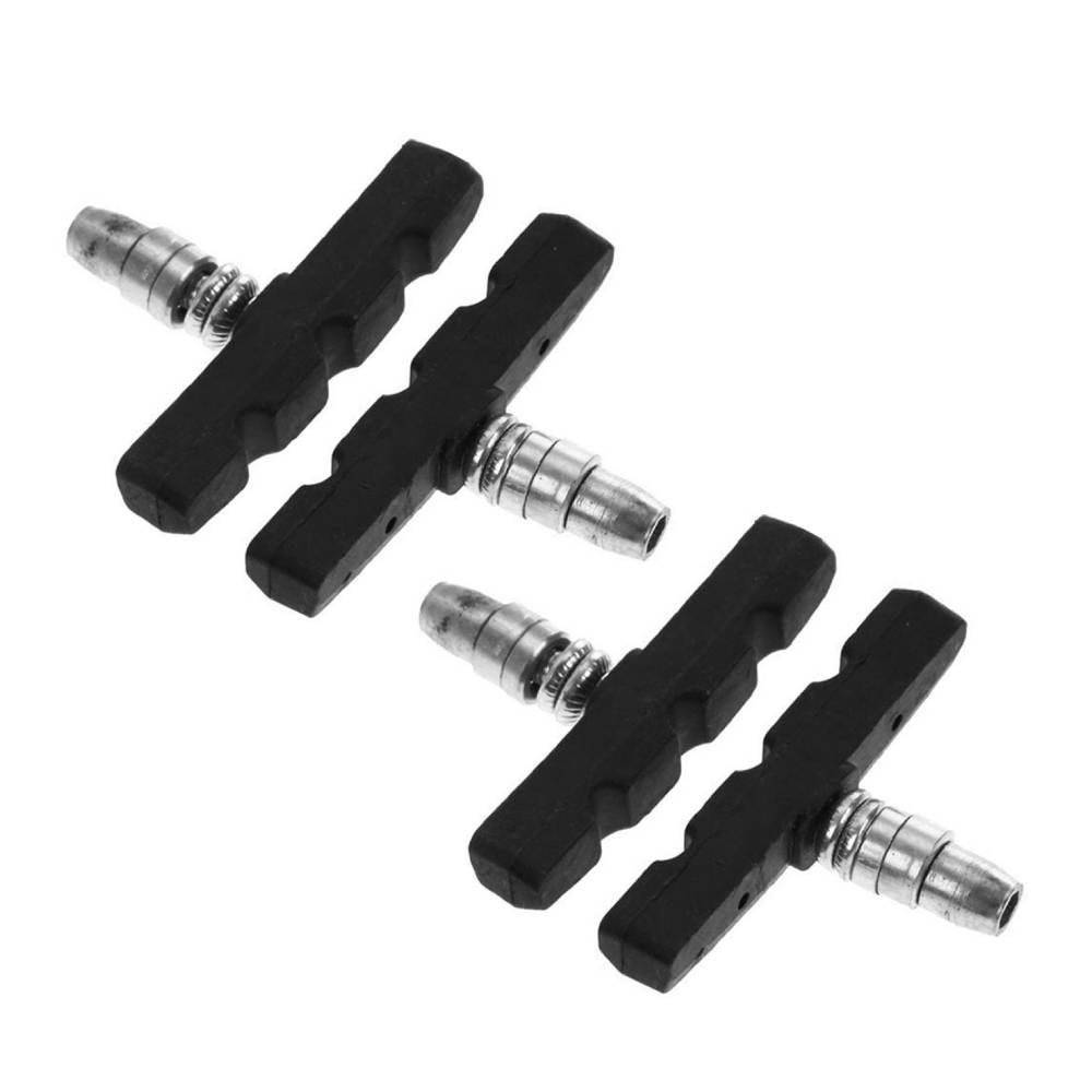 Pastillas de freno para bicicleta de 1/2/4 piezas, soporte de freno en V, bloques de zapatos, llanta de fricción de goma, pastillas de freno para bicicleta de montaña y carretera: Rojo