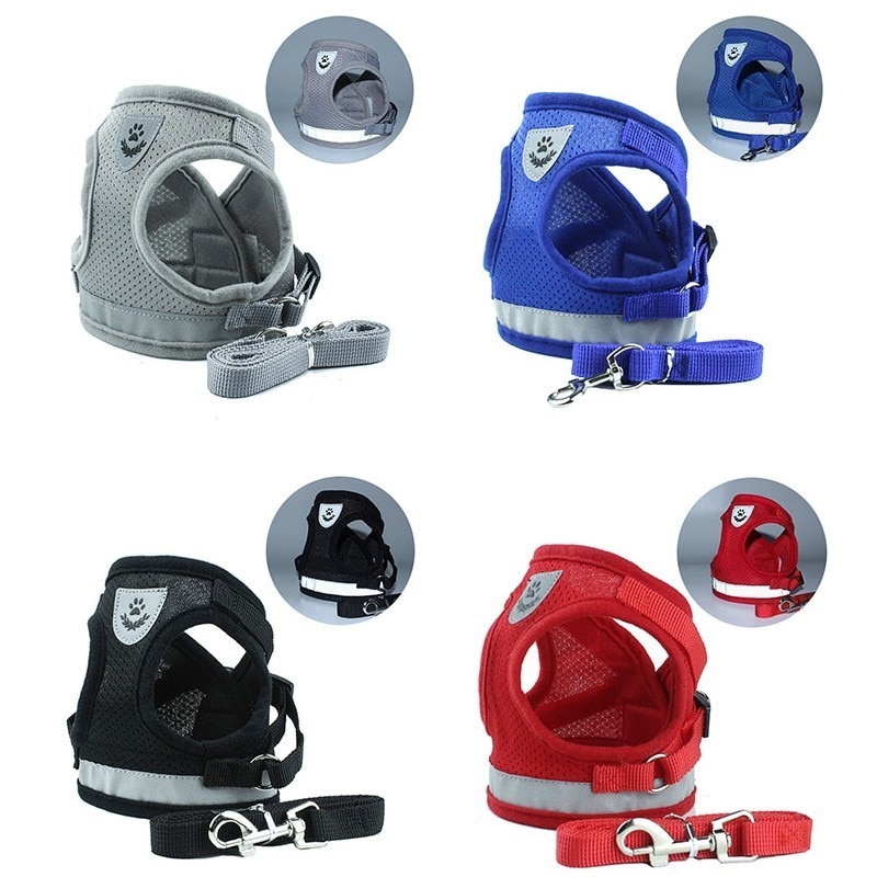 Dog Harness Vest Reflective Adjustable Adjustable Walking Lead Leash for Puppy Dogs Mesh Cat Harness for Small Dog Arnes perro10