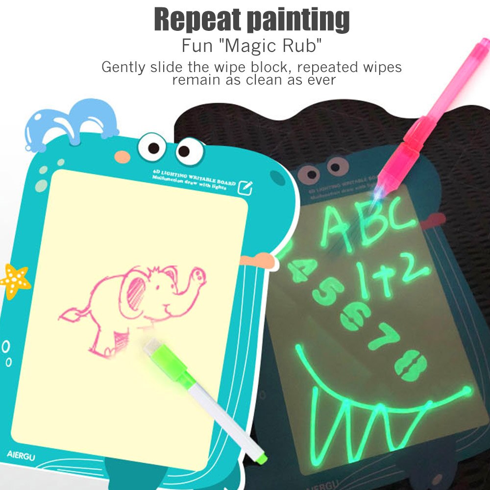 A3 multifunctional 2 in 1 fluorescent painting board writing drawing sketch handwriting board children's glowing magic graffiti