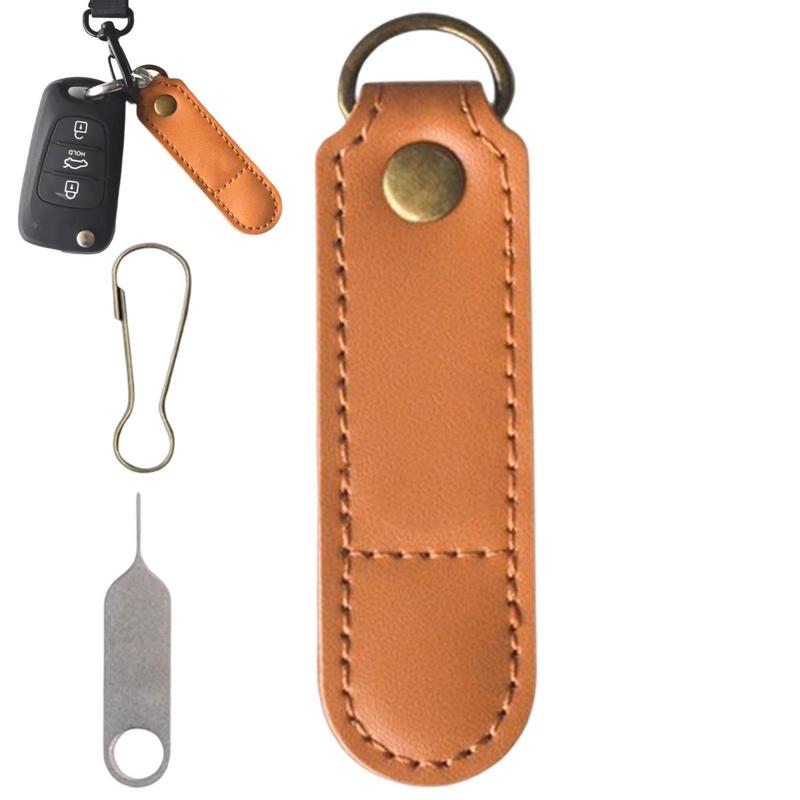 Sim Kaarthouder Pu Lederen Verwijdering Ejector Pin Tool Opslag Pouch Met Afneembare O-Ring Draagbare Telefoon Kaart Tas kerstcadeaus