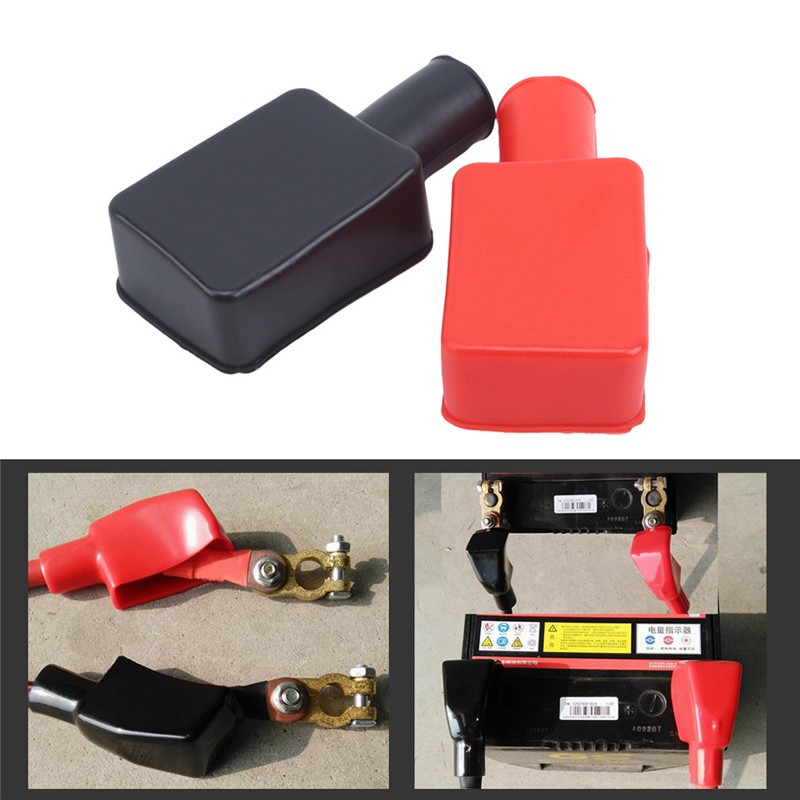 Tapa de Terminal de batería de coche Universal, cubiertas de terminales positivas negativas, Protector de baterías de repuesto, accesorios para coche