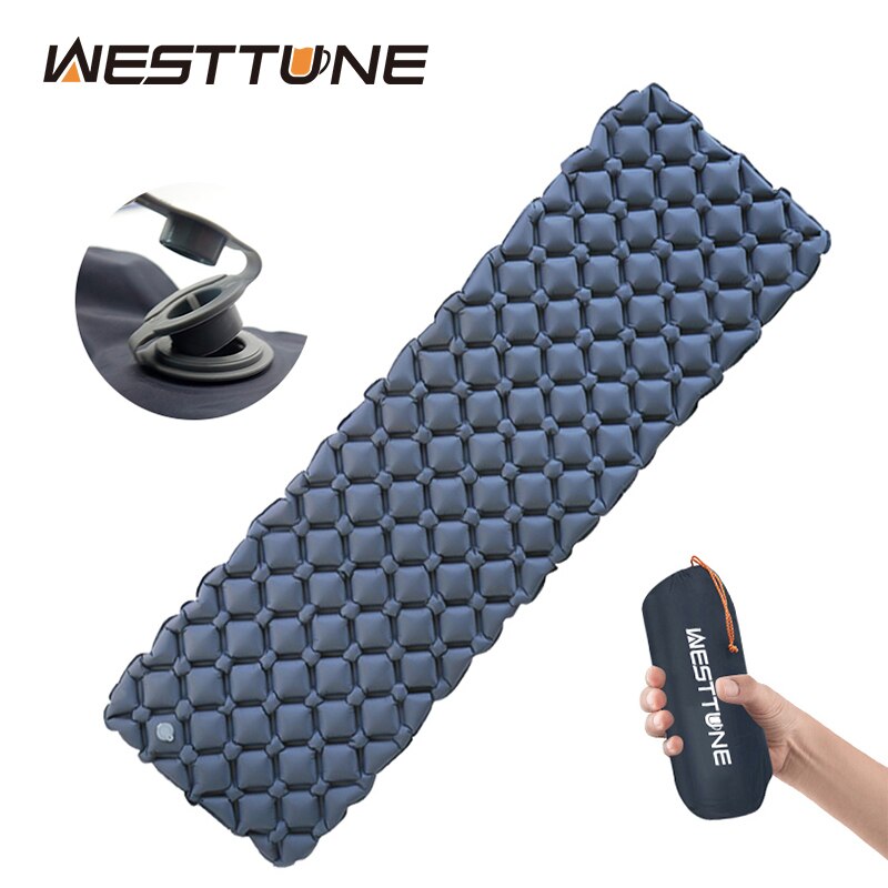 WESTTUNE Camping-Isomatte, ultraleichte aufblasbare Matratze, tragbare Outdoor-Luftkissen-Schlafmatte für Reisen, Wandern