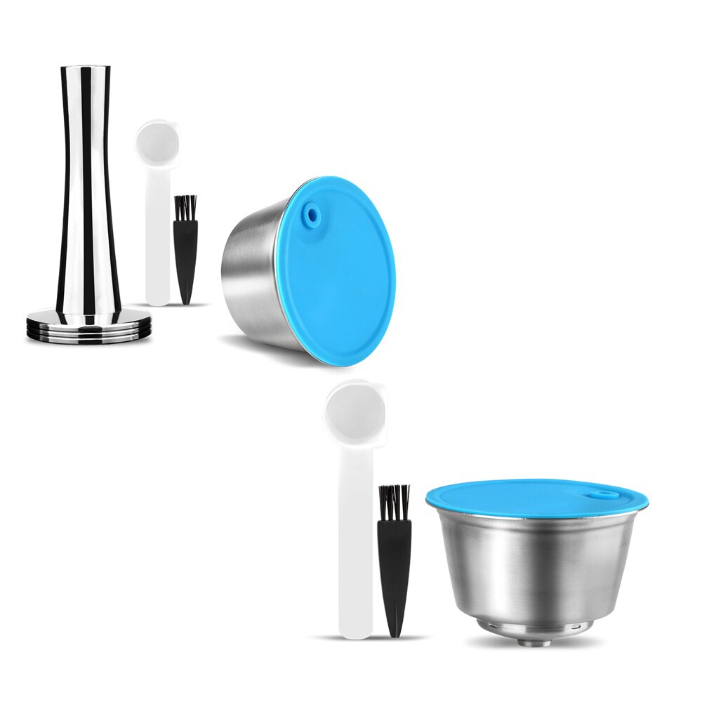 STAINLESS STEEL Metal Reusable Dolce Gusto Capsule Compatible With Nescafe Coffee Machine Refillable Dolci Filter Dripper Tamper