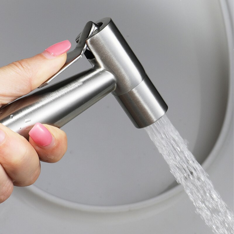 Toalett handhållen bidé rumpa dusch shattaf sprayhuvud 304 rostfritt stål wc douche kit krokad hållare 1.5m slang muslim dusch spray