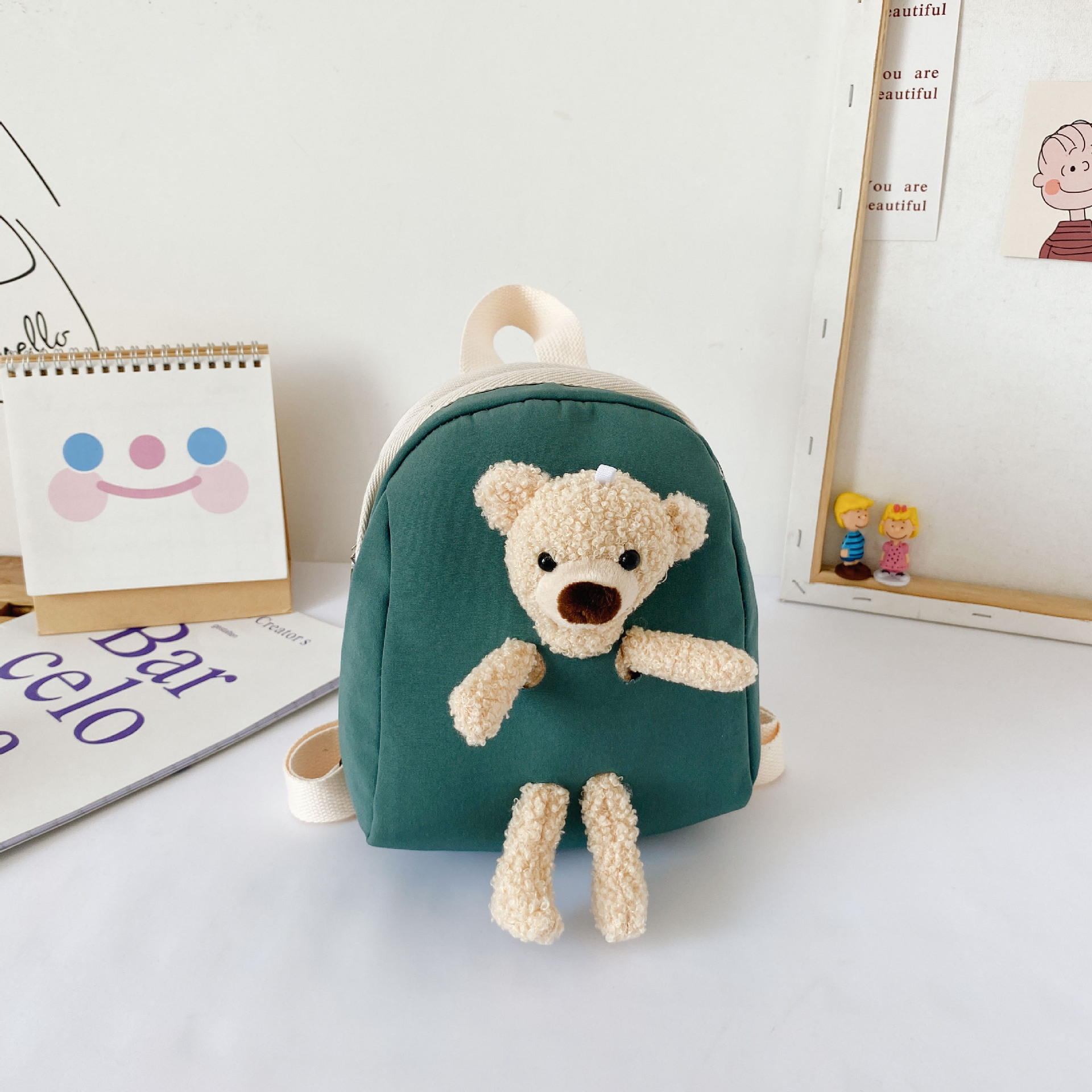 3D Cartoon Dier Baby Rugzakken Kleuterschool Schooltas Kids Mini Rugzak Kinderen Kleine School Tassen Meisjes Jongens Rugzakken: green