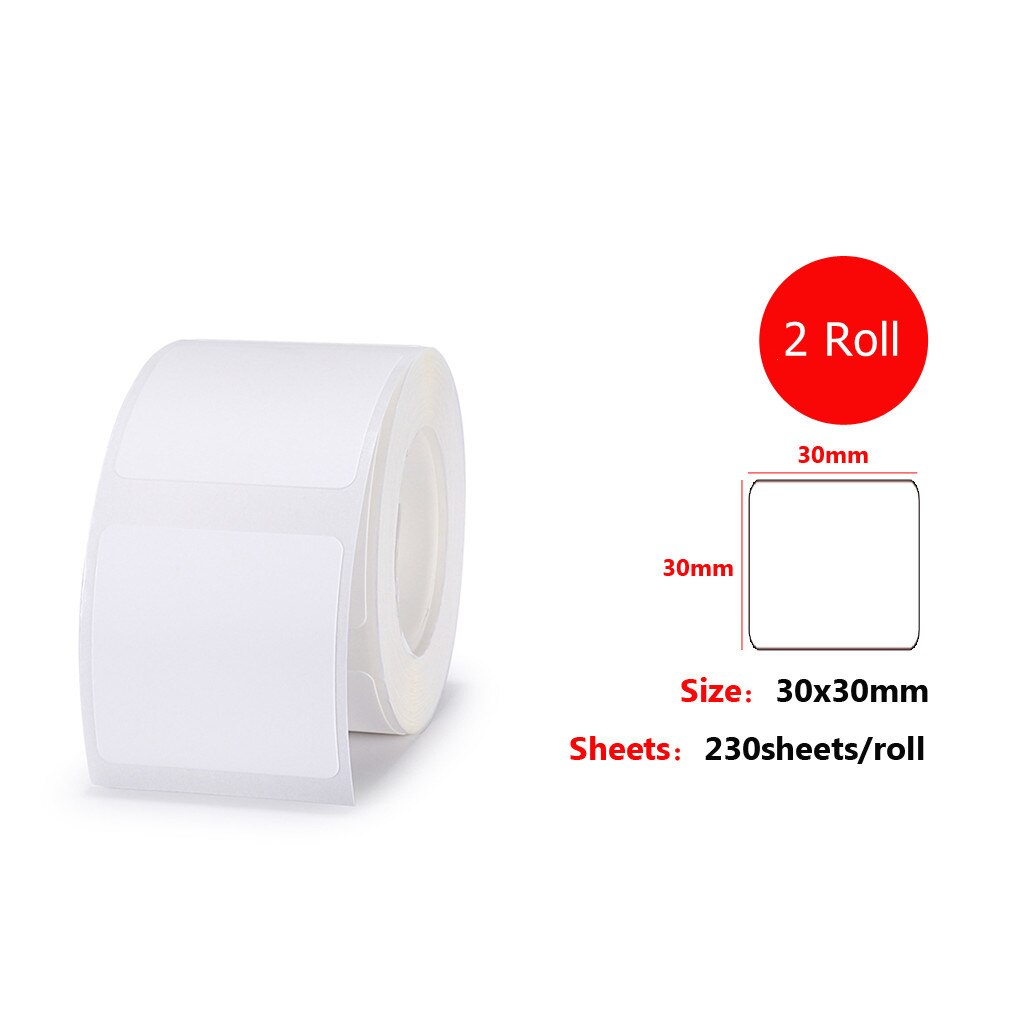 3 rolle Thermo Druck Papier Selbst-Klebstoff Papier Barcode Preis Größe Name Etikett Papier für Niimbot B3S/B11/B21 Thermische Drucker: 30x30 2 Rollen