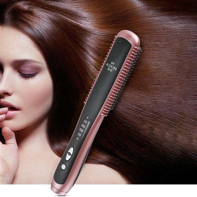 KINGDOM CARES KD-388 Electrical Hair Straightener Brush Styling Instant Quick Heating Salon Combs Curlers Hairstyling Straighter