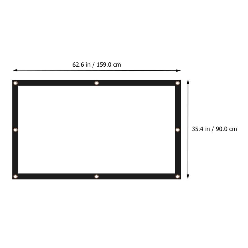 Pantalla de proyector portátil plegable, 72 pulgadas, 16:9, proyección de películas