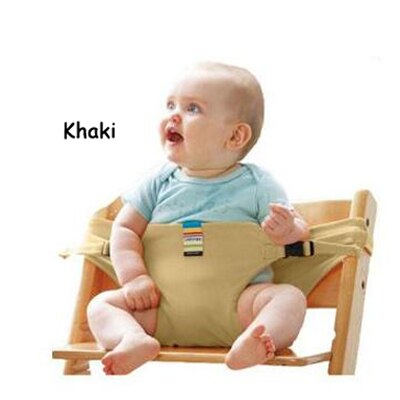 Babyvoeding Hoge Stoel Draagbare Baby Booster Stoelen Peuters Kinderen Veiligheidsgordel Feeding High Chair Harness: Khaki