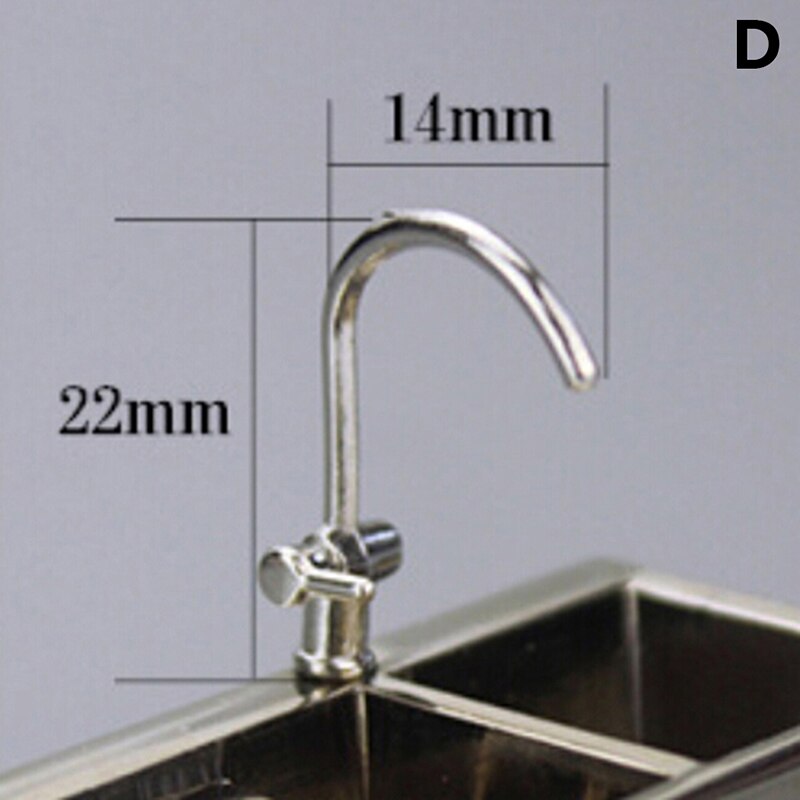 1/12 Dollhouse Mini Bad Kraan Simulatie Water Tap Model Meubels Speelgoed voor Poppenhuis Decoratie Miniatuur Accessoires: D