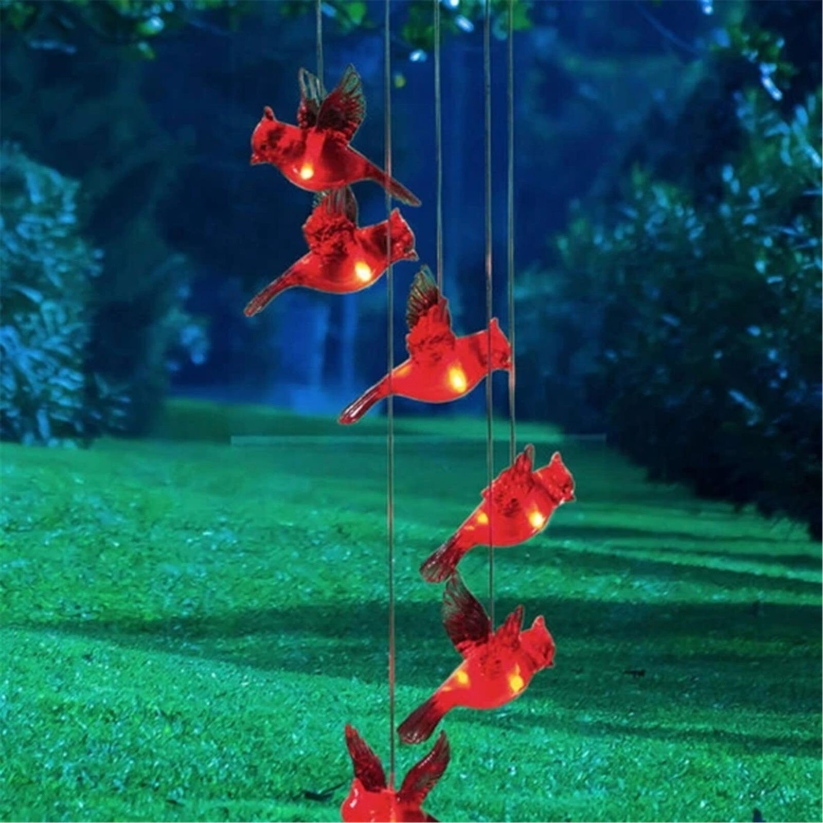 Energy Efficient Solar Red Color LED Bird Wind Chi... – Grandado - Macaw Cage With Energy Efficient Led Lighting