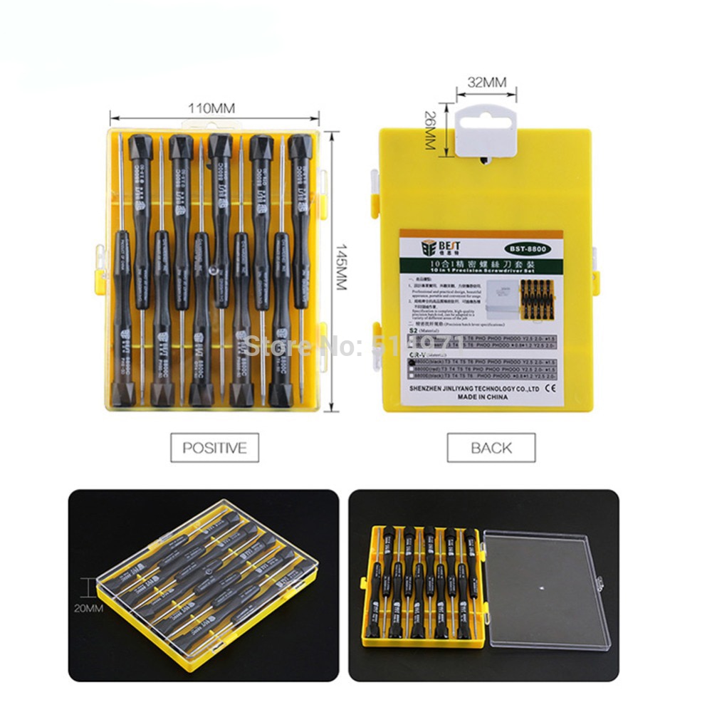 MEILLEUR Tournevis 10 en 1 T3 T4 T5 T6 P2 P5 PH00 PH000 Y2.5 Plat 2.0 ordinateur portable et téléphone portable PC Outils de Réparation D'ouverture Kit