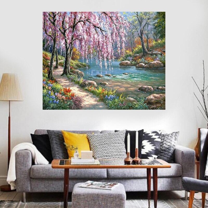 Paint By Numbers For Adults, DIY Canvas Oil Painting Kit Acrylic Painting Kit For Kids Adults Scenery