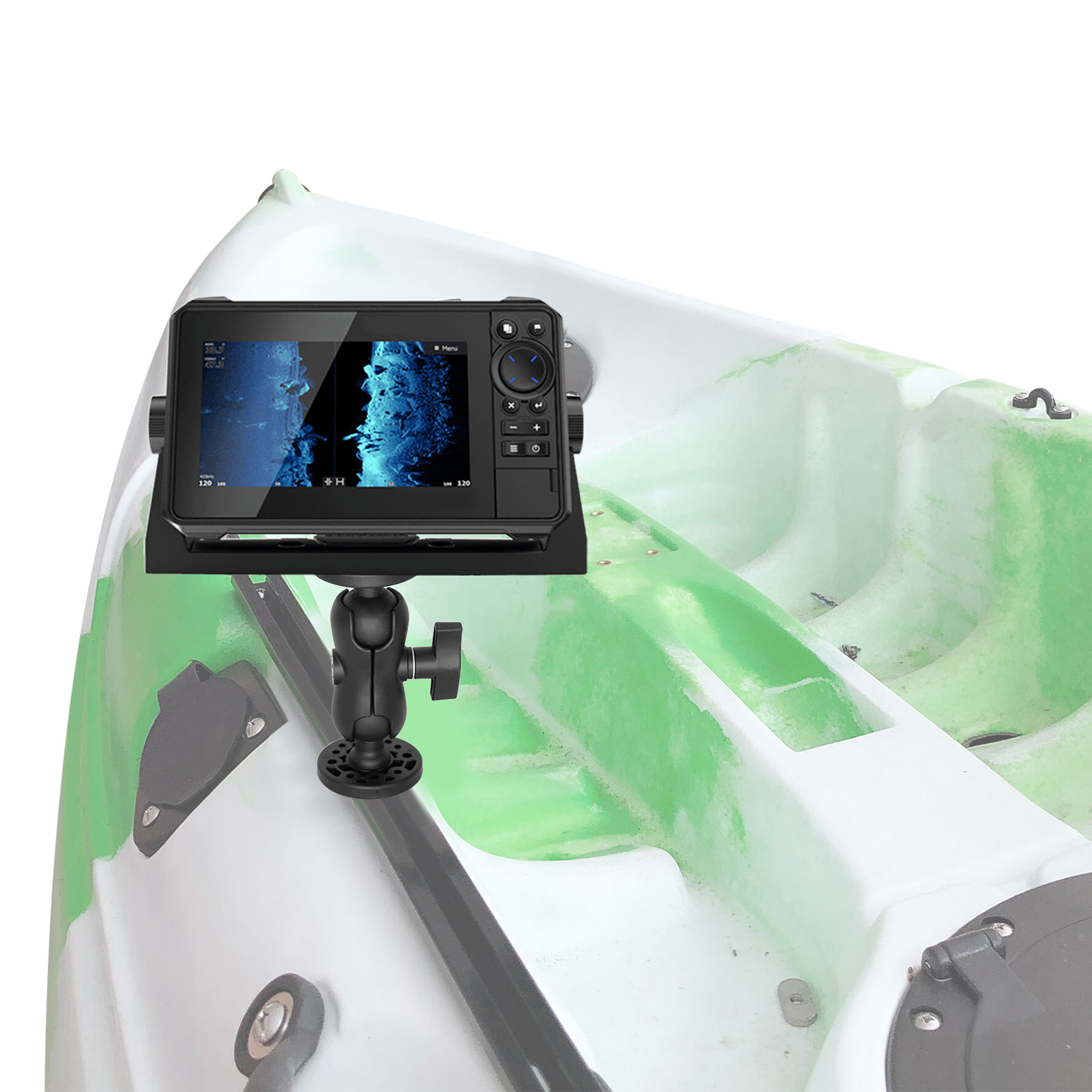 Universal Kayak Holder Fish Finder Mount Boat Rotating Bracket Kayaking Supporter Mounting Plate Depth Sounder Base Mount