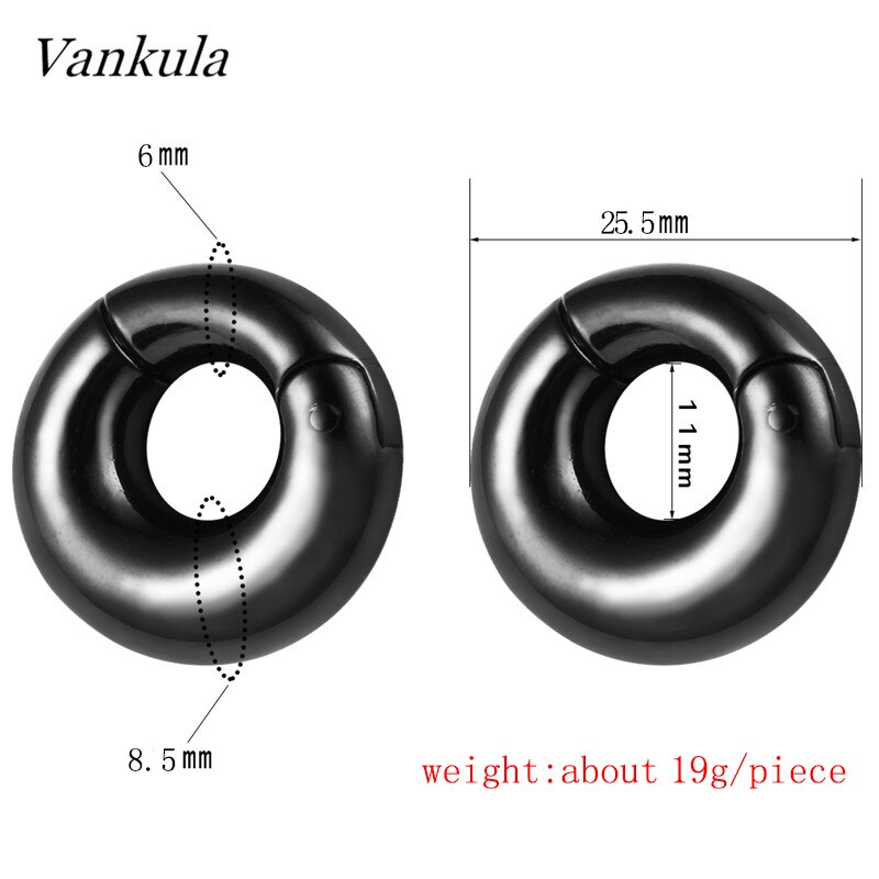 Vankula 2 Pcs 316L Rvs Oordoppen Tunnels 8 Mm Vlakte Oor Gewichten Piercing Body Sieraden Oor Meters Goud zwart Staal