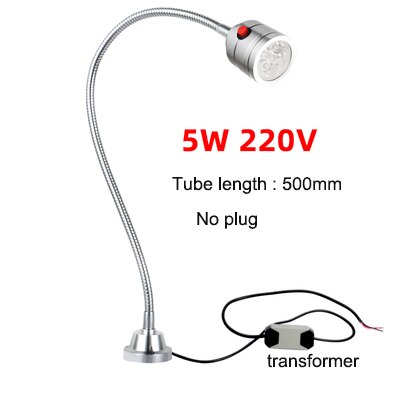 Luz LED de trabajo para máquina herramienta, lámpara de tallado de Jade de 24v y 220v, pequeña iluminación de perforación Industrial, lámpara de mesa, torno CNC, 1W, 3W, 5W: 5w 220v no plug
