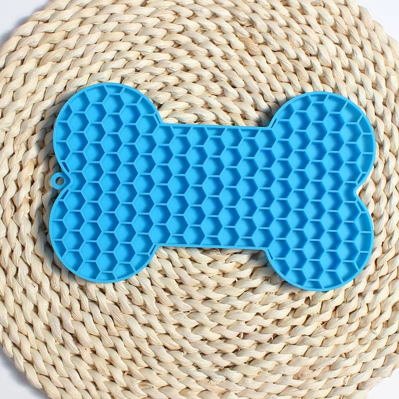 Coussin à lécher en Silicone en forme d'os pour chien, beurre d'arachide, bol de nourriture lente, manger pour chats et chiens, tapis d'alimentation