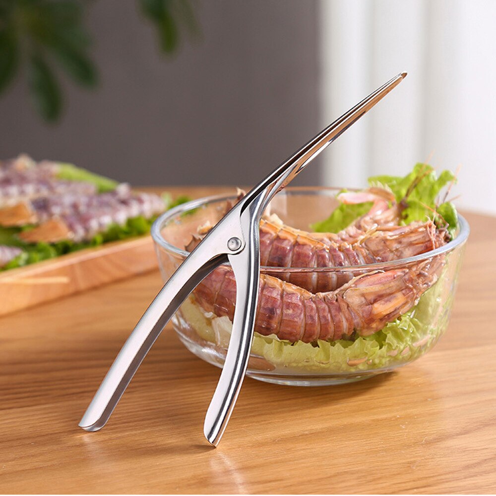 Pinzas peladoras de gambas, gambas, peladores de camarones y cocina de acero inoxidable, pelador, utensilio para pescar mariscos