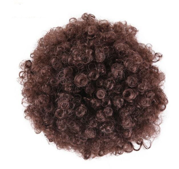 Blice 9inch Synthetic Curly Hair Ponytail African American Short Afro Synthetic Drawstring Puff Ponytail Hair Extensions: #33