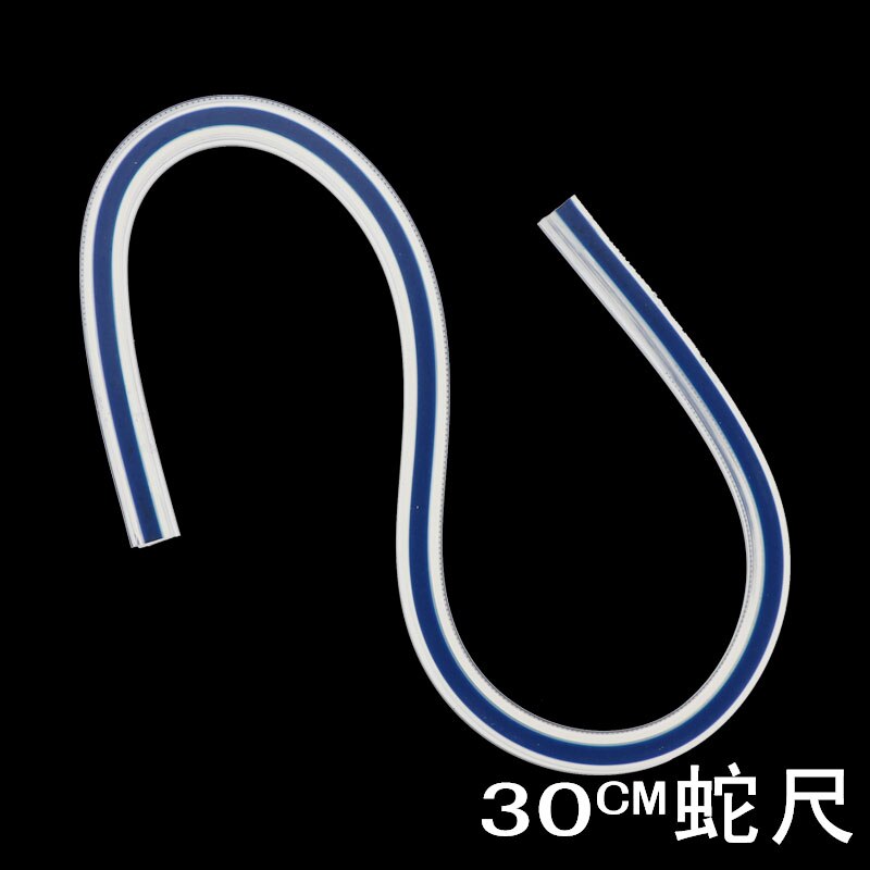 Règle en plastique bleu blanc | Tailleurs, en serpentin souple, plastique souple, courbe Flexible, dessin, règle douce 30CM 40CM 50CM 60CM: 30CM