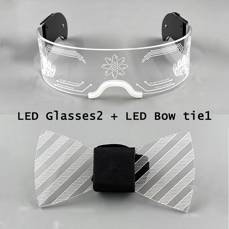 LED Technologie Gläser LED Acryl Fliege LED Produkt einstellen Licht hoch Party Gläser GEFÜHRTE Gläser Männer Krawatte Karneval DJ Party Stütze: Stil 2