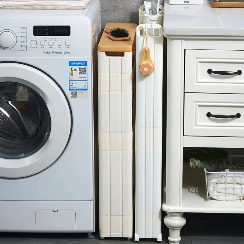 Organizador de baño en capas, estante estrecho para cocina, caja de almacenamiento, armario lateral, ahorro de espacio, estante móvil