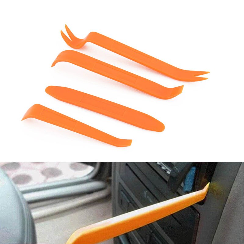 4PCS Car Audio Disassembly Tool Plastic Pry Bar Door Panel Disassembly Pry Panel Interior Clip Rocker Car Removal Tool Kit