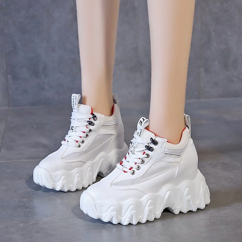 Chunky Sneakers For Women Ulzzang Platform 10cm Super High Wedge Shoes Woman Casual Shoes Ladies Trainers Female