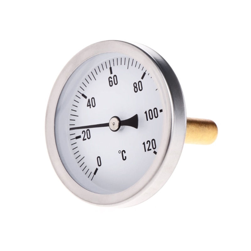 Termómetro Horizontal Dial de 63mm, medidor de temperatura de aluminio, agua líquida