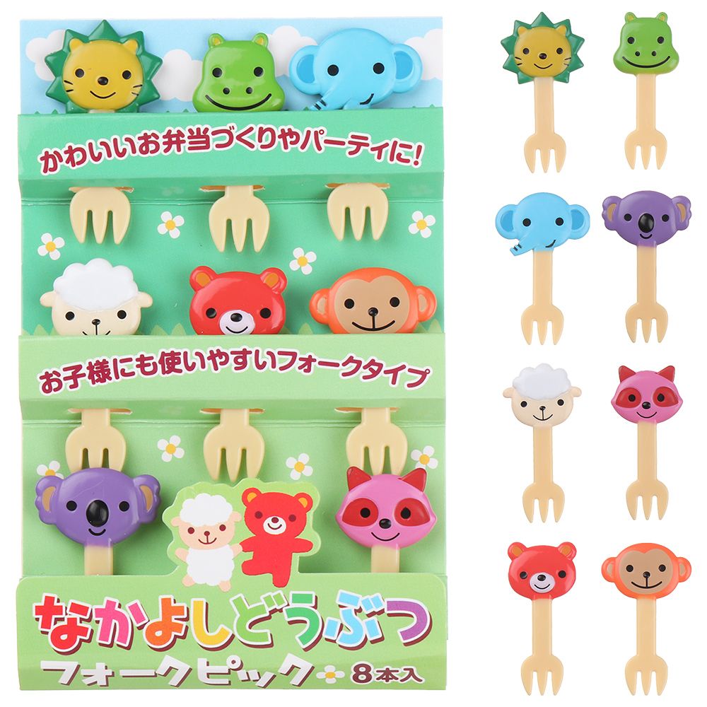 Children Cartoon Fruit Fork Plastic Animal Fruit Fork Picks Mini Snack Cake Dessert Pick Toothpick Bento Lunches Party Decor