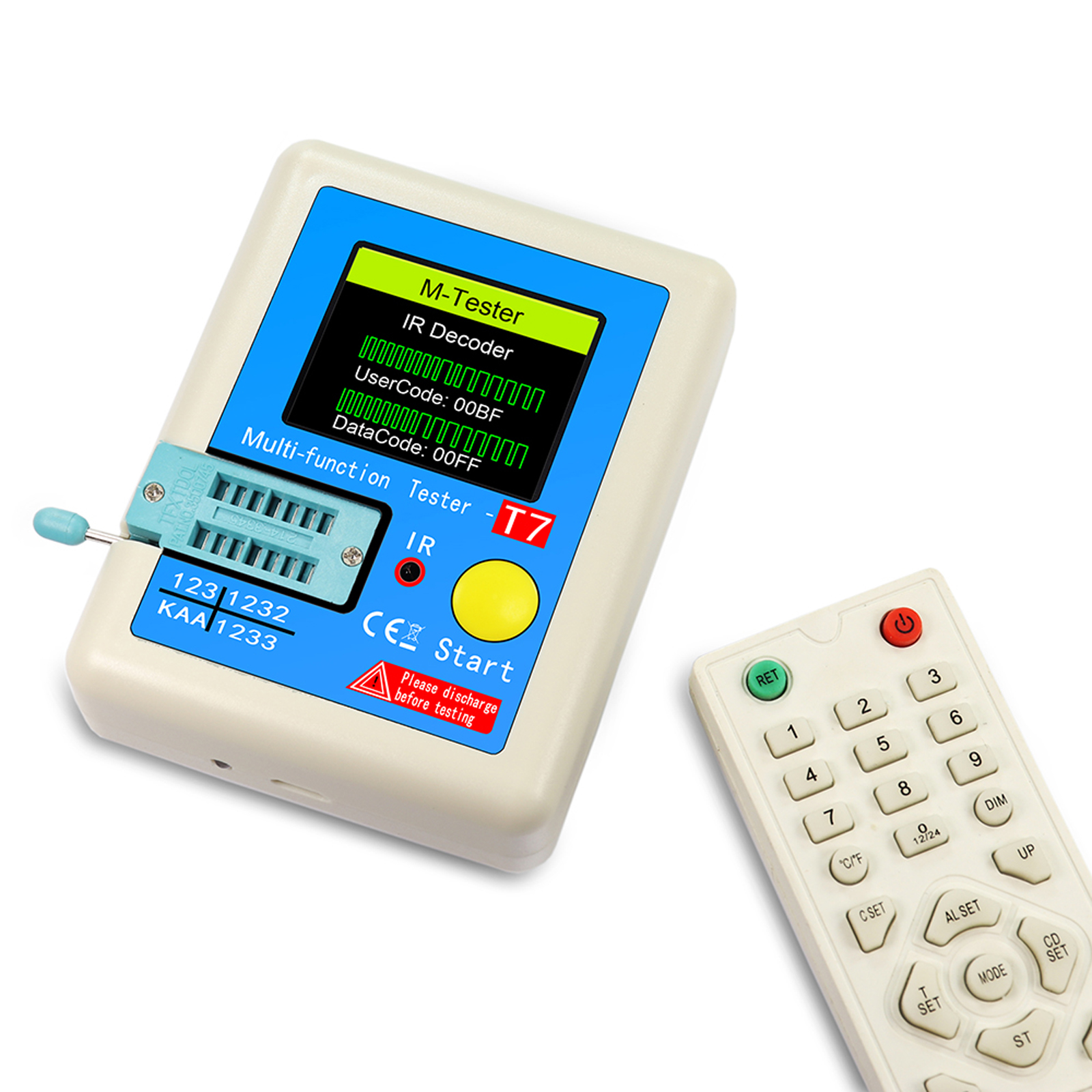 LCR-T7 Transistor Tester TFT Diode Triode Capacitance Meter LCR ESR Meter NPN PNP MOSFET IR Multifunction Tester Multimeter