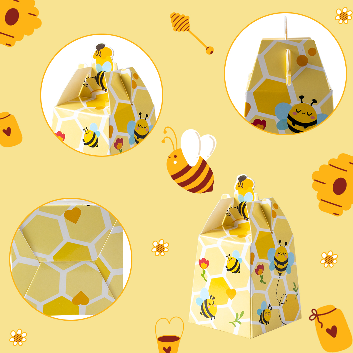 10/20 Stuks Bijen Snoep Dozen Kleine Bijen Thema Feest Chocolade Verpakking Baby Shower Bijen Geschenkdoos Verjaardagsdecor Feestartikelen
