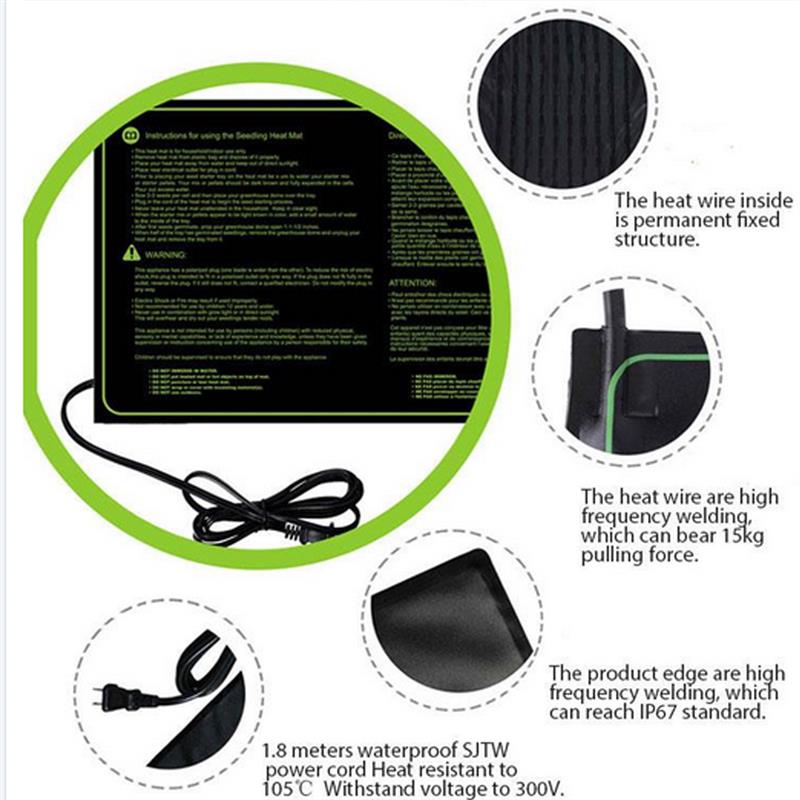 Seedling Heating Mat Waterproof Plant Seed Germination Propagation Clone Starter Heated Pad Household Garden Supplies