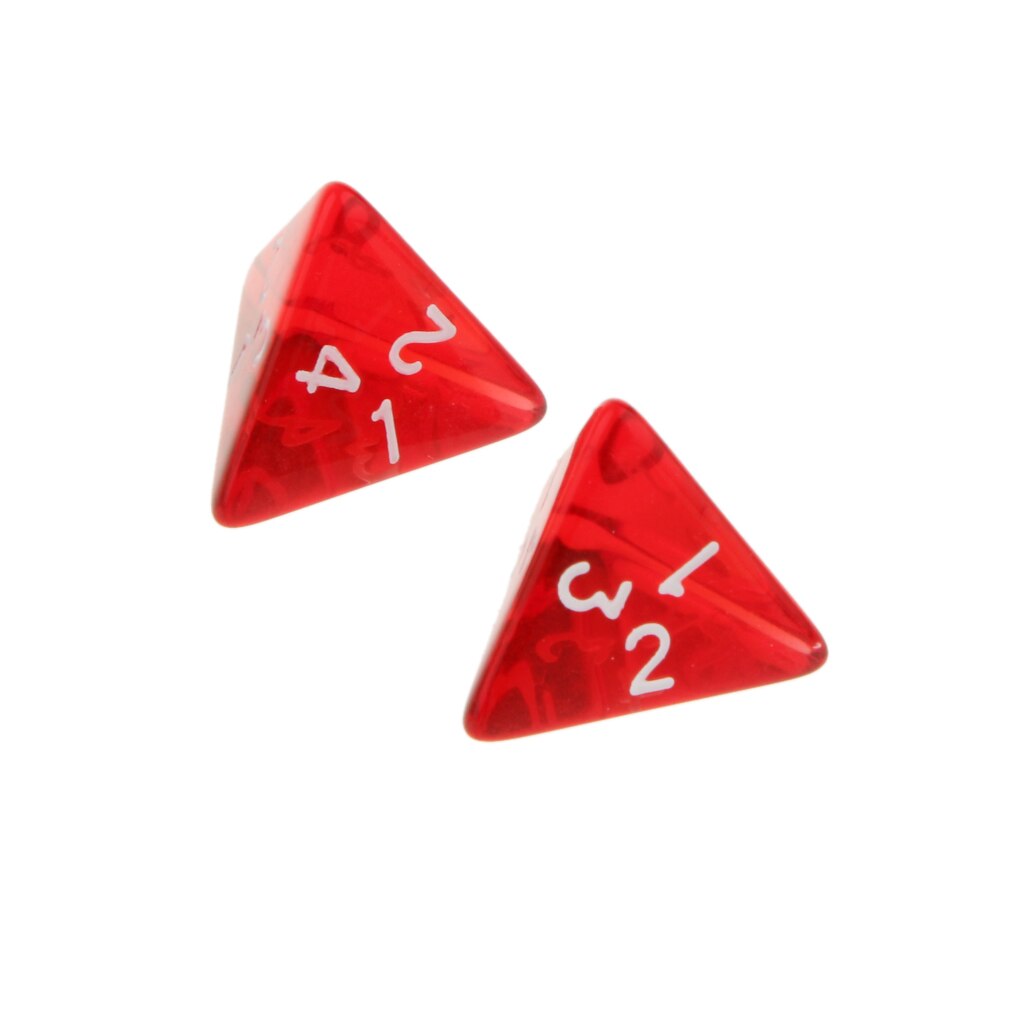 10 Stks/set Multi-Zijdige Dobbelstenen D & D Game Gekleurde Polyhedrale Dobbelstenen Rollenspel, 4 Zijdig Dices (5 Rood + 5 Blauw)