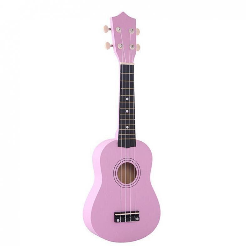 21 Inch Soprano Ukulele Hawaii Four String Guitar + String + Pick Accessories for Beginners Children Christmas: Pink