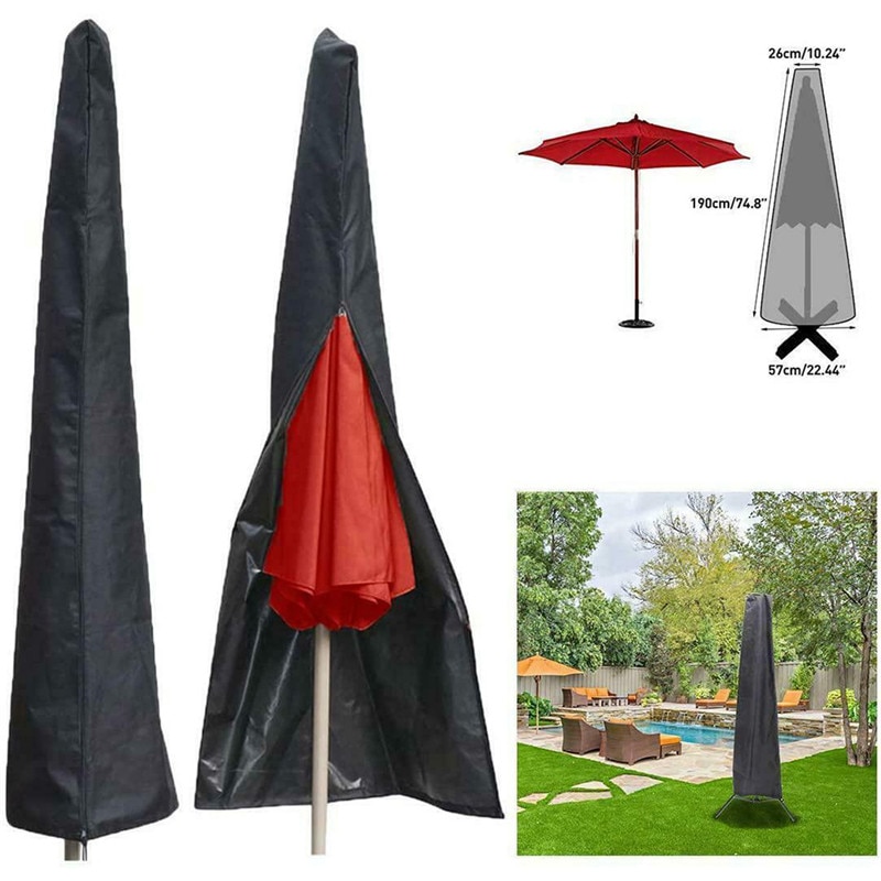Vandtæt uv-resistent 600d udendørs gårdhave paraply beskyttende betræk med lynlås til have cantilever parasol paraplyer sag