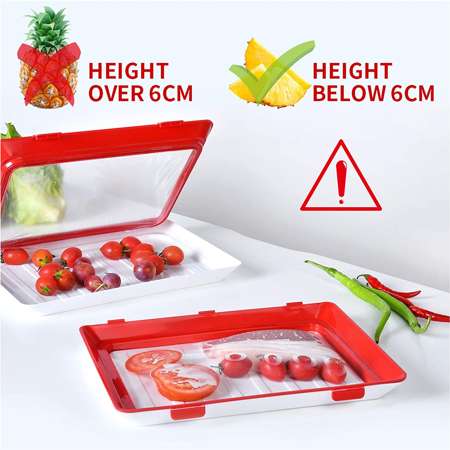 Food Preservation Tray Stackable Food Fresh Tray Magic Elastic Fresh Tray Reusable Food Storage Container Keeping Fresh Spacer
